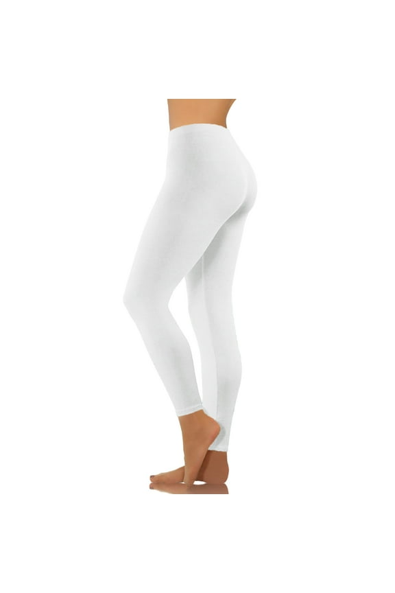 Women's Yoga Base Layer Solid Color Ankle Fit Stretch Elastic Waist Long Pants - Performance Leggings for Training and Everyday Athleisure Comfort