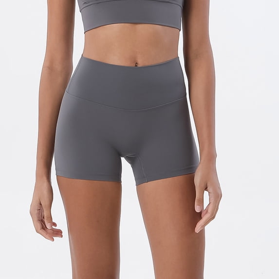 Nuoqisi Womens High Waist No Front Seam Biker Shorts Running Volleyball Spandex Yoga Gym Workouts