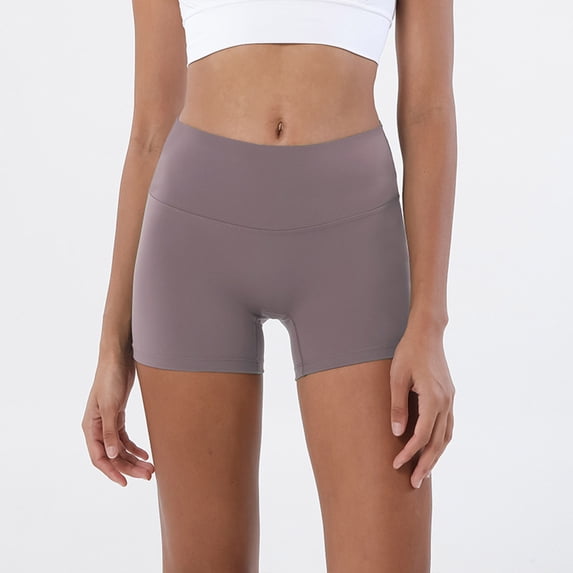 Nuoqisi Womens High Waist No Front Seam Biker Shorts Running Volleyball Spandex Yoga Gym Workouts