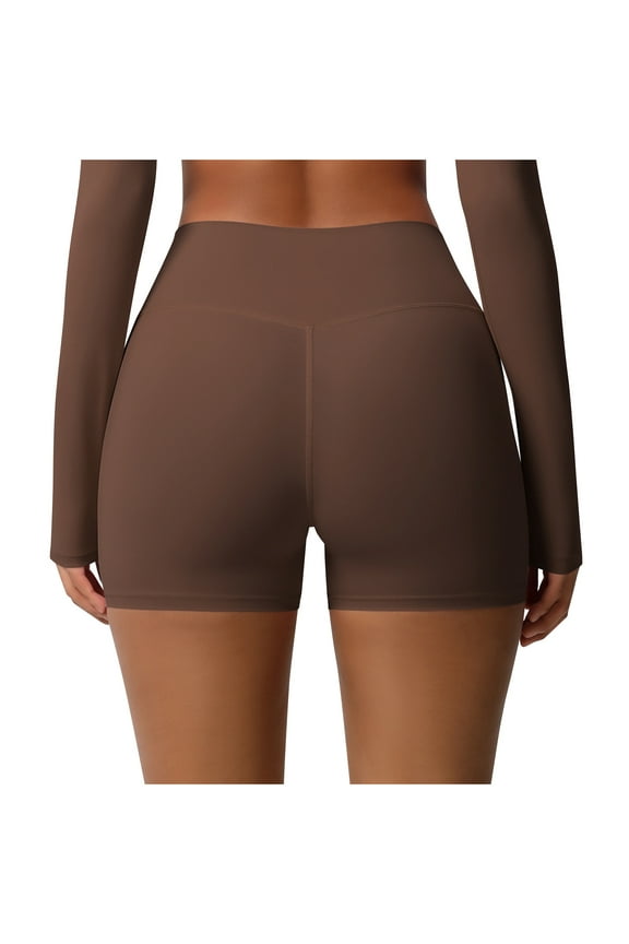 Womens High Waist No Front Seam Scrunch Butt Biker Shorts Solid Slim Breathable Scrunch Booty Gym Workouts Yoga