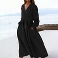 thumbnail image 1 of Nuoqisi Womens Long Sleeve Maxi Dress 2026 Summer Trendy Elegant V Neck Flowy Wedding Guest Holiday Formal Long Dresses, 1 of 9