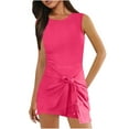 thumbnail image 1 of Nuoqisi Womens Sleeveless Workout Athletic Rompers Back Pocket Onesie Short Jumpsuits, 1 of 7