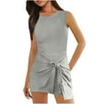 thumbnail image 1 of Nuoqisi Womens Sleeveless Workout Athletic Rompers Back Pocket Onesie Short Jumpsuits, 1 of 7