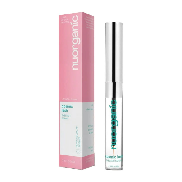 Nuorganic Eyelash Serum, Nourishing Lash & Brow, Lashes and Brows Look Longer, Nourishing and Conditioning Formula Clear 0.3 Fl Oz (8Ml)
