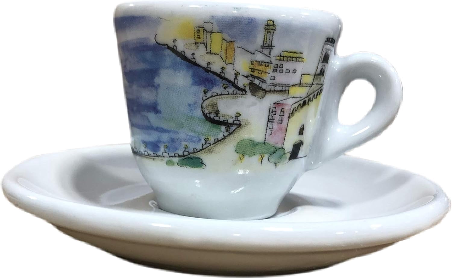 Nuova Point NPGEI Genova White Italian Cities 6-piece Espresso Cup & Saucer Set