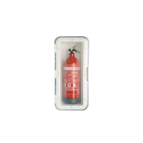 Nuova Rade 196675 Storage Case for Fire Extinguisher - 4lbs (2kg) White Cabinet with Transparent Door