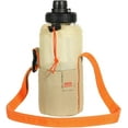 thumbnail image 1 of Nuovoware Water Bottle Carrier Bag, 20OZ Water Bottle Holder with Adjustable Shoulder Strap, Drawstring Water Bottle Bag with Pocket for Hiking Traveling Climbing, Orange+Greige, 1 of 8