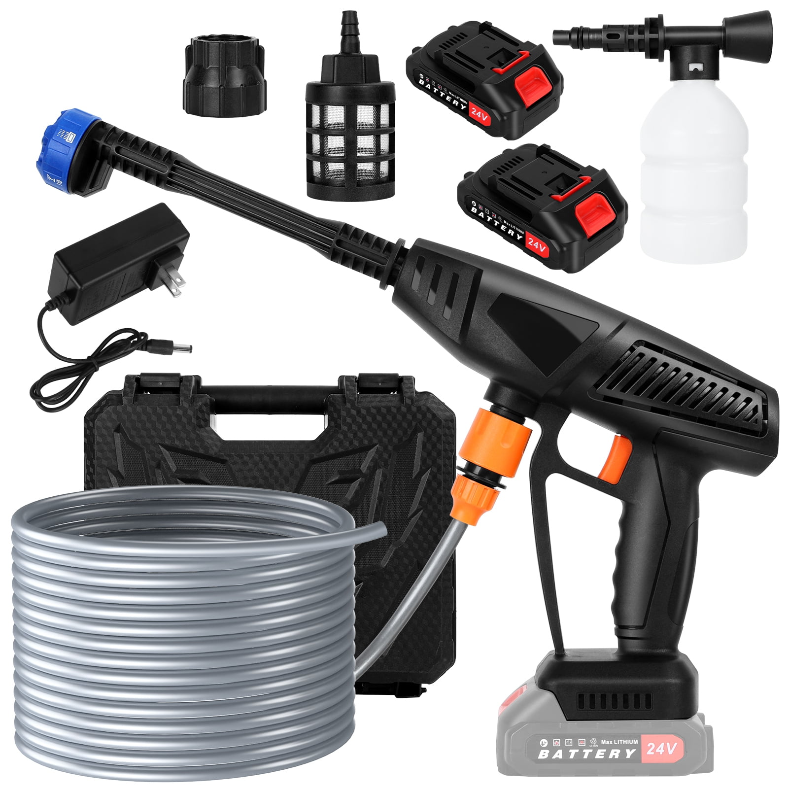 Agiiman cordless pressure washer 21v battery powered pressure washer portable max 950psi cordless power washer with 2 rechargeable