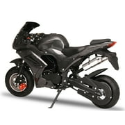 Nuoxin Gas Mini Motorcycle, Model 49CC 4-Stroke Pocket Rocket Motorcycle with Front Rear Disc Brakes, Dual Headlight, Max Load 440Lbs, Up to 25Mph