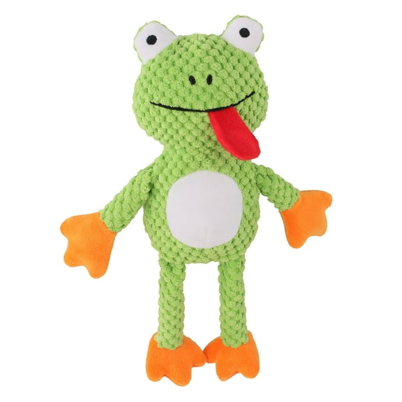 Nuoxin Squeaky Dog Toy Interactive Plush Frog Dog Toy Soft Stuffed Animal Dog Chew Toy Puppy Teeth Cleaning Tug Toy for Small Medium Large Dogs