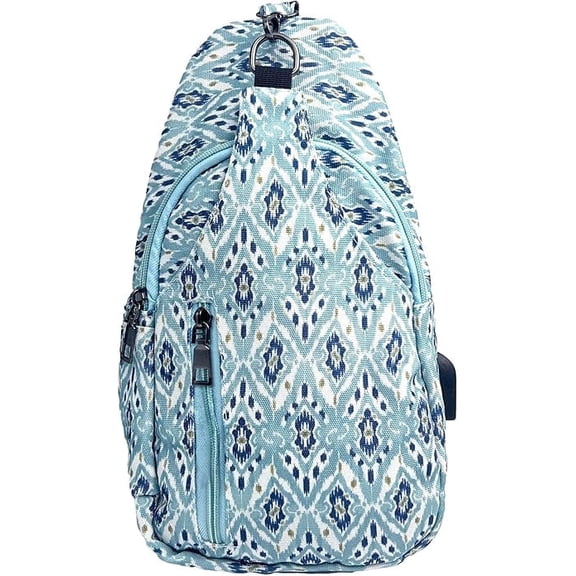 Nupouch Sonoma Antitheft Daypack Crossbody Sling Backpack, USB Charging, Lightweight Day Pack for Travel, Hiking, Everyday, Regular Southwestern Aztec