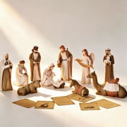Nuptio Nativity Set Indoor Christmas 12 Piece Nativity Sets & Figures Scene - Christian Holy Family Tradition with Classic Nativity Collection