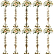 Nuptio 20" Gold Centerpieces for Table Decoration Vases for Wedding Set of 10