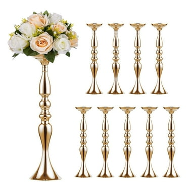 Nuptio 20" Tall Gold Floral Centerpiece Arrangement Vase Stand, Centerpieces Table Decoration Wedding Birthday Anniversary Party Set of 10