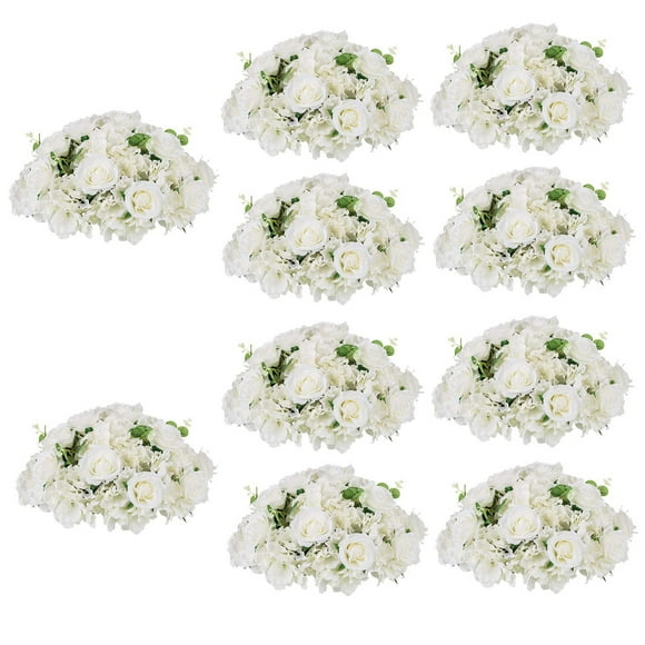 Nuptio Artificial Flowers for Wedding Decorations 16" Fake Flower Rose Ball Centerpiece Arrangement Bouquet Set of 10