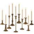 thumbnail image 1 of Nuptio  Set of 10 Brass Gold Candlestick Holders, Tall Bronze Metal Taper Candle Holders for Vintage Dinning Table Centerpiece Mantel Decoration, 1 of 10