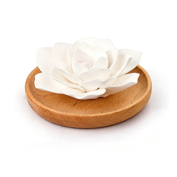 Nuptio Passive Small Flower Diffuser - Ceramic Diffuser for Essential Oils Room Office and Travel (Chinese Rose)