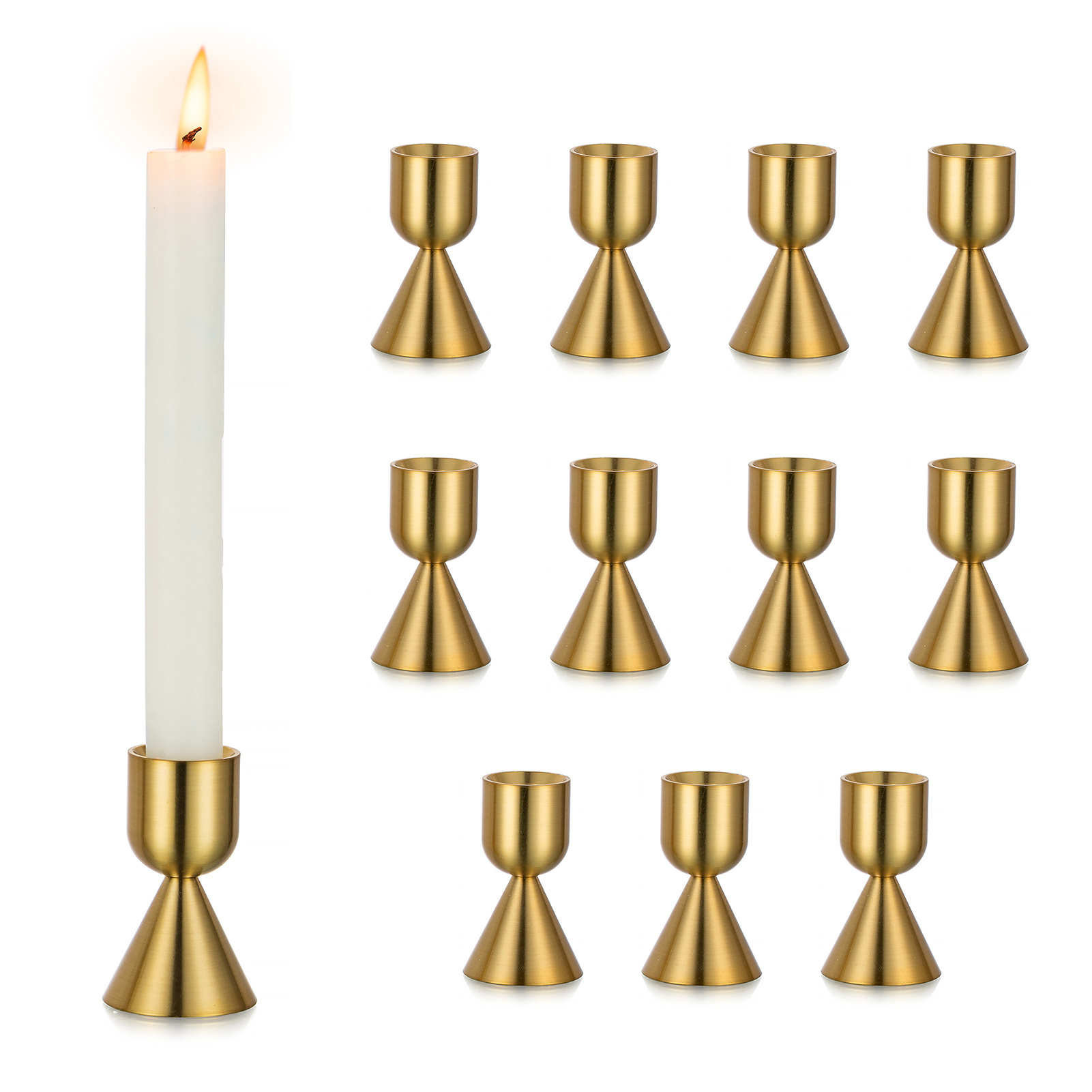 Richland Athena Taper Candle Holder Rose Gold Set of 12