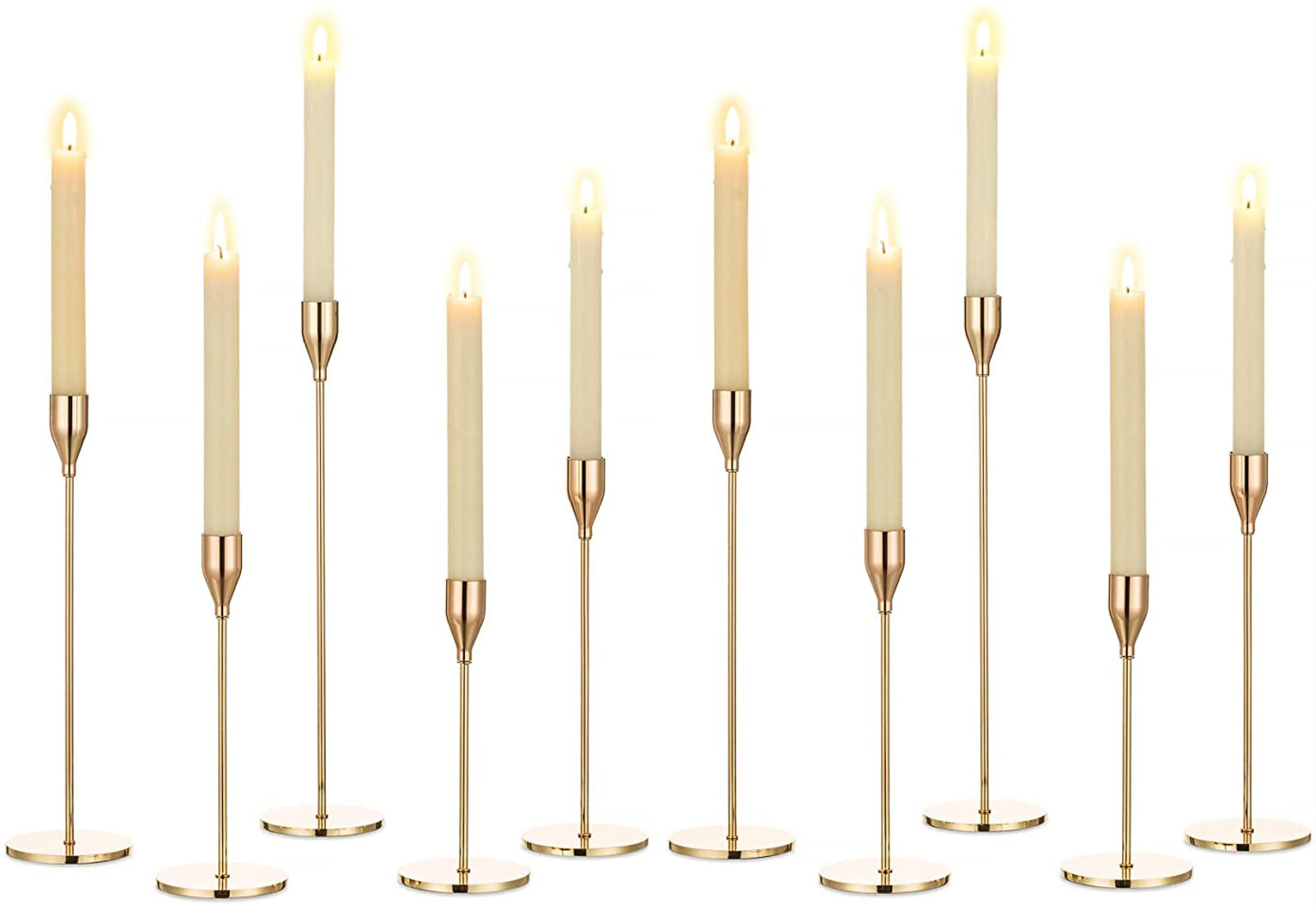 Flat Candle Holder Taper Candlestick Holders Tall Candle Stand Metal ...