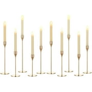 Nuptio Gold Candlestick Holders for Taper Candle Set of 10 Tall Metal Candle Holder Bundle