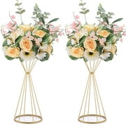 Nuptio Gold Centerpiece for Table Wedding Birthday Party Decorations 20" Flower Stand Decor 2 Pack