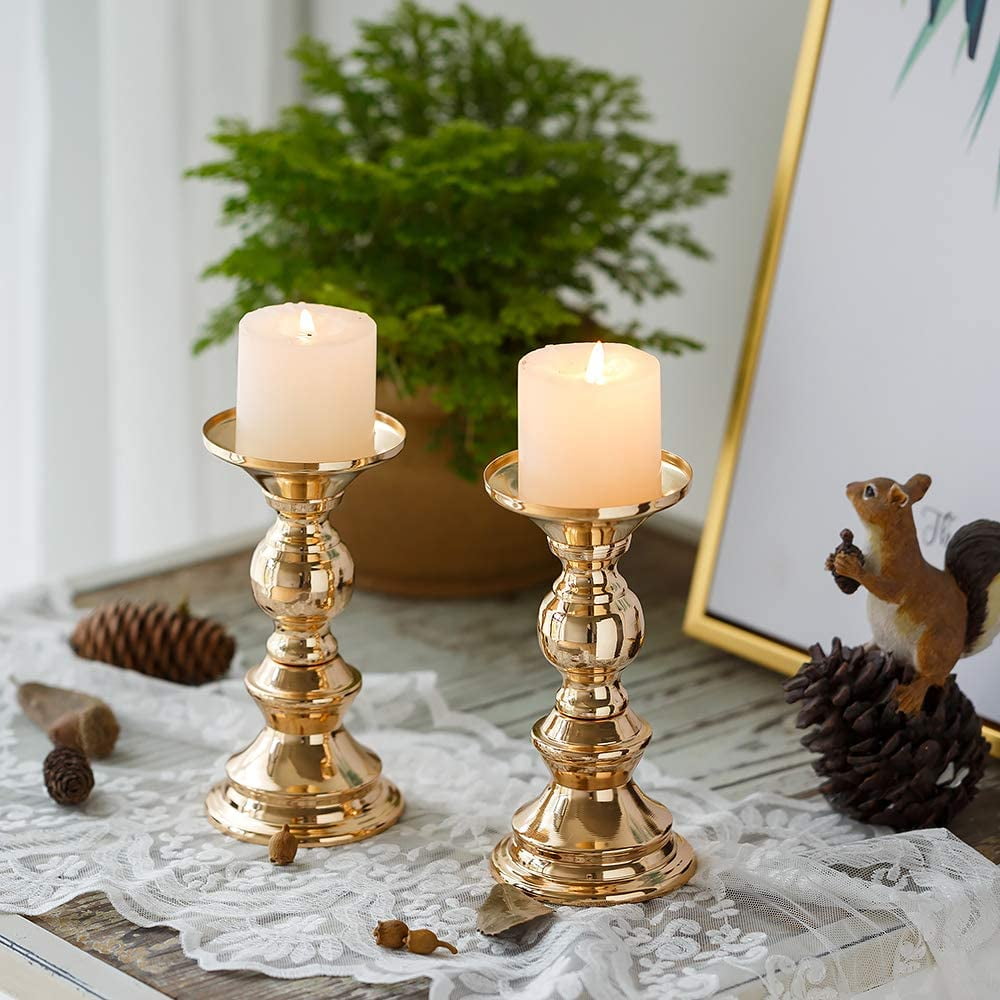 Candlestick Holders Taper Candle Holders Sziqiqi Gold Candle Stick Candle  Holder for Table Centerpiece Wedding Reception Festive Christmas Mantel  Decoration or Home Decor Set of 12 