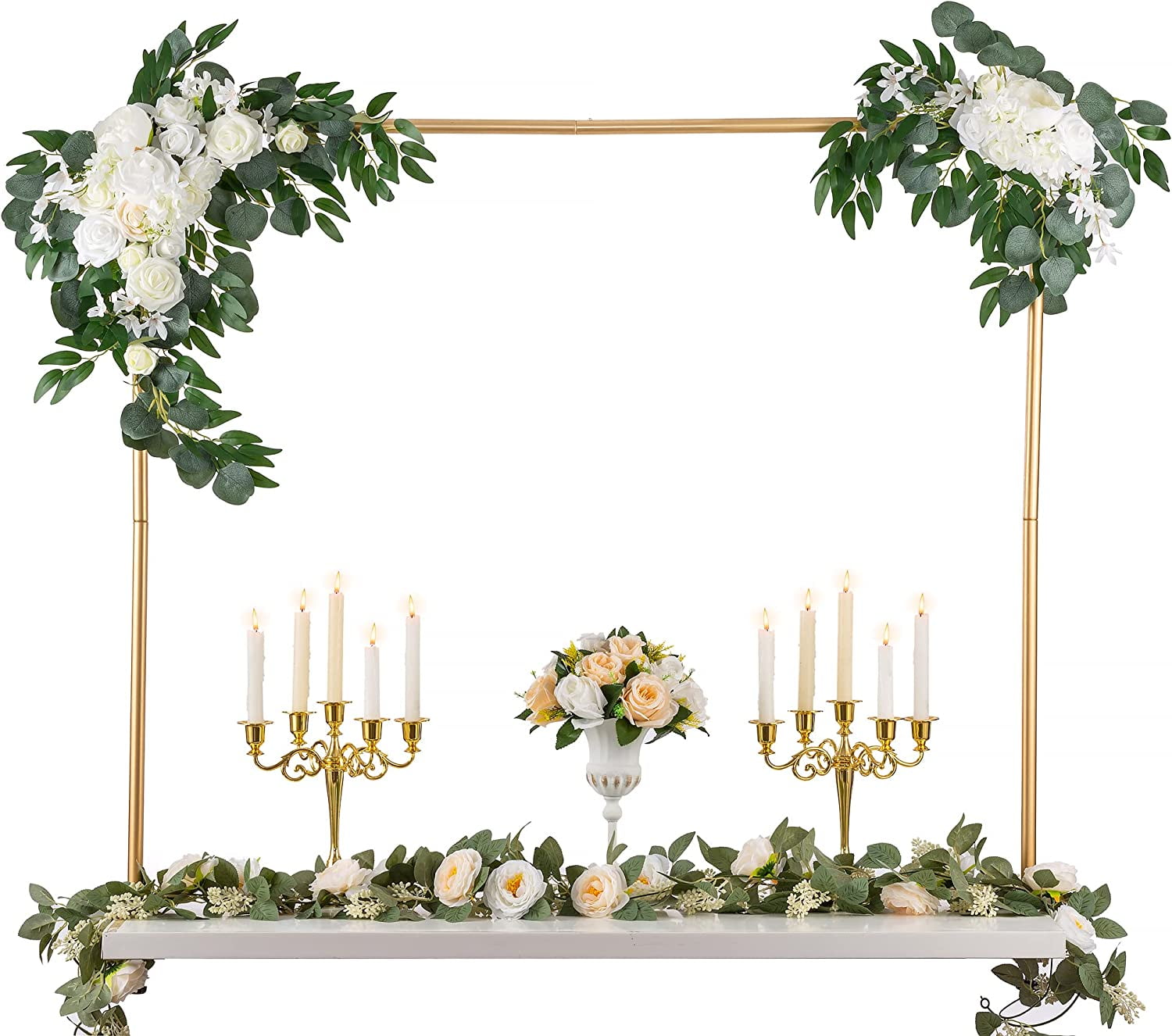10pcs Gold Arch Stand Wedding Road Lead Table Flower Standcandlestick  Centerpieceevent Party Wedding Decoration 