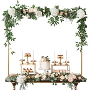 Nuptio Gold Table Arch Stand Metal Adjustable Tall Over The Table Rod Stand With Clamps for Party Centerpiece Birthday Wedding Decoration, 44-80 Length