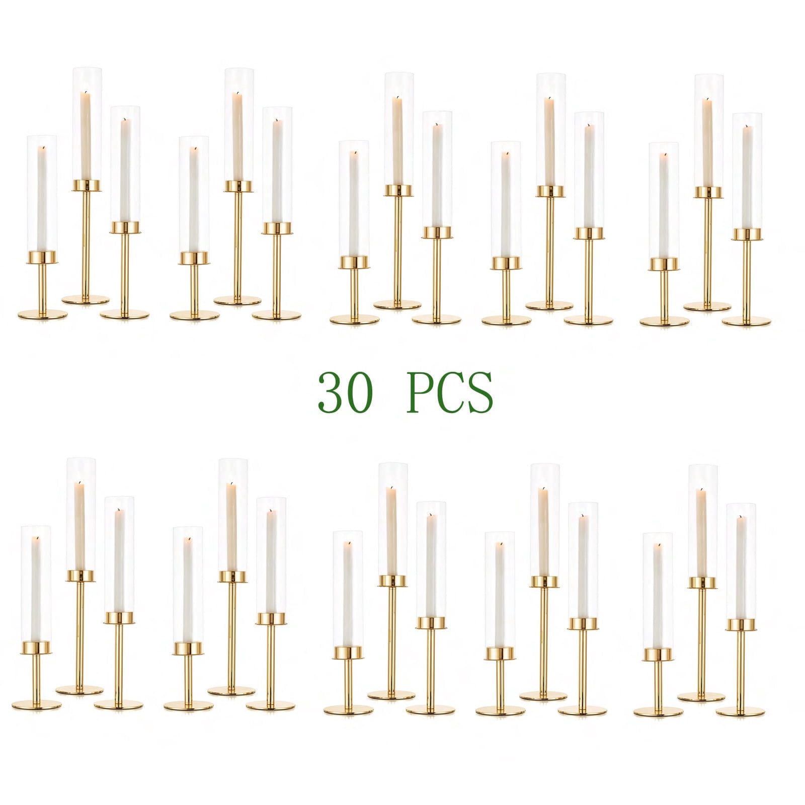 Nuptio Open End Cylinder Glass Hurricane Candle Holders for Taper ...