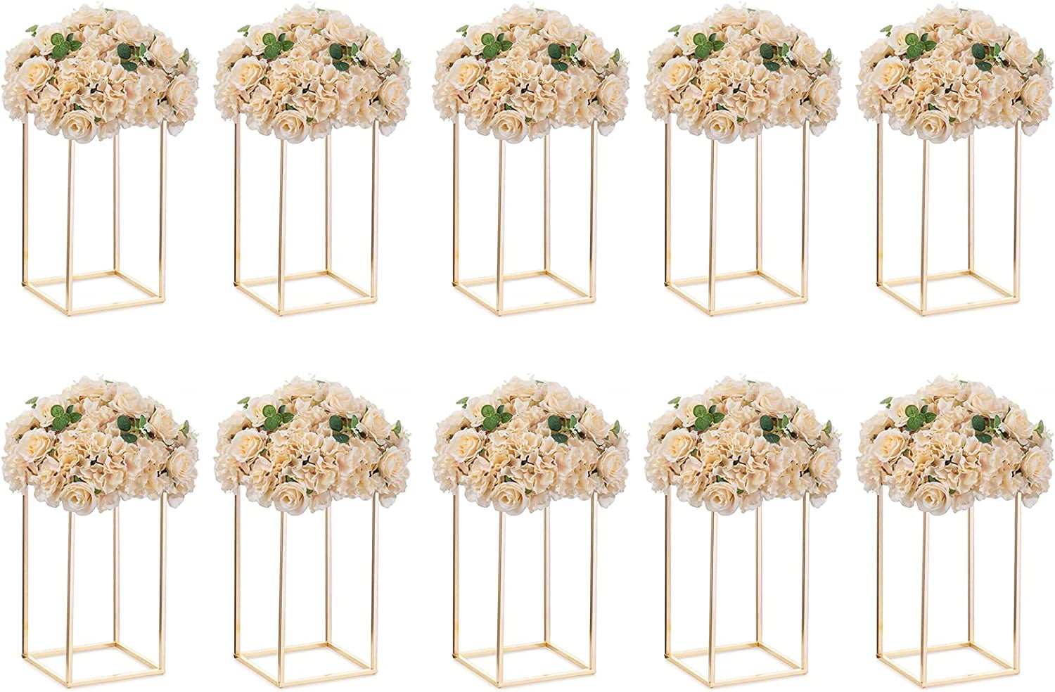 Nuptio Gold Wedding Centerpiece for Table 16" Flower Column Stand