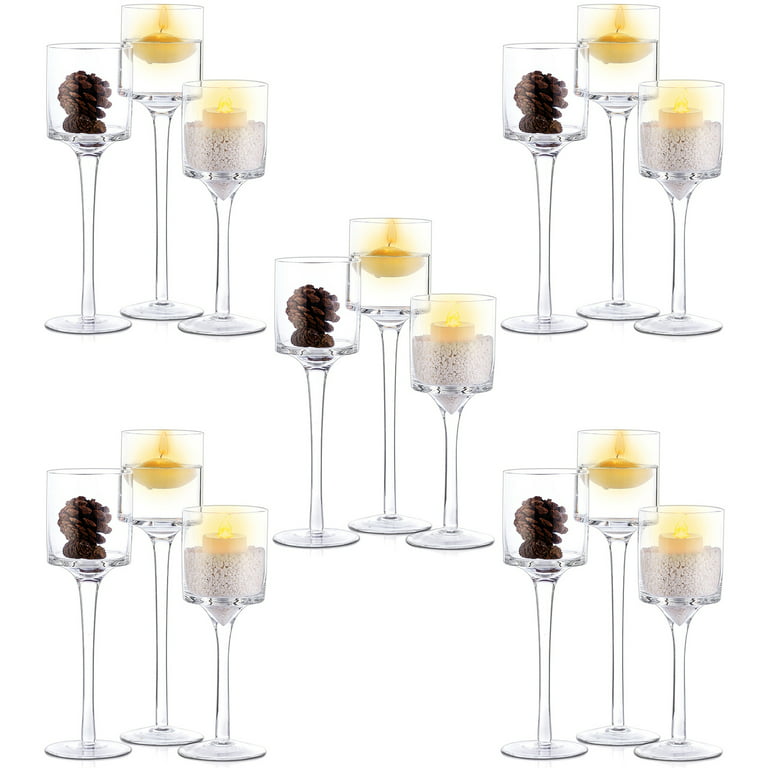 Nuptio Hurricane Glass Candle Holder for Wedding Table Centerpiece