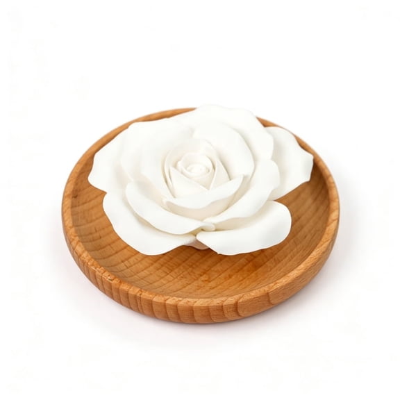 Nuptio Passive Flower Aromatherapy Diffuser - Ceramic Diffuser for Essential Oils Home,Office and Travel (Rose)