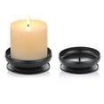 thumbnail image 1 of Nuptio BlackPillar Candle Holder， Iron Candle Plate Holder for Pillar  Candle Holder Set of 2, 1 of 6