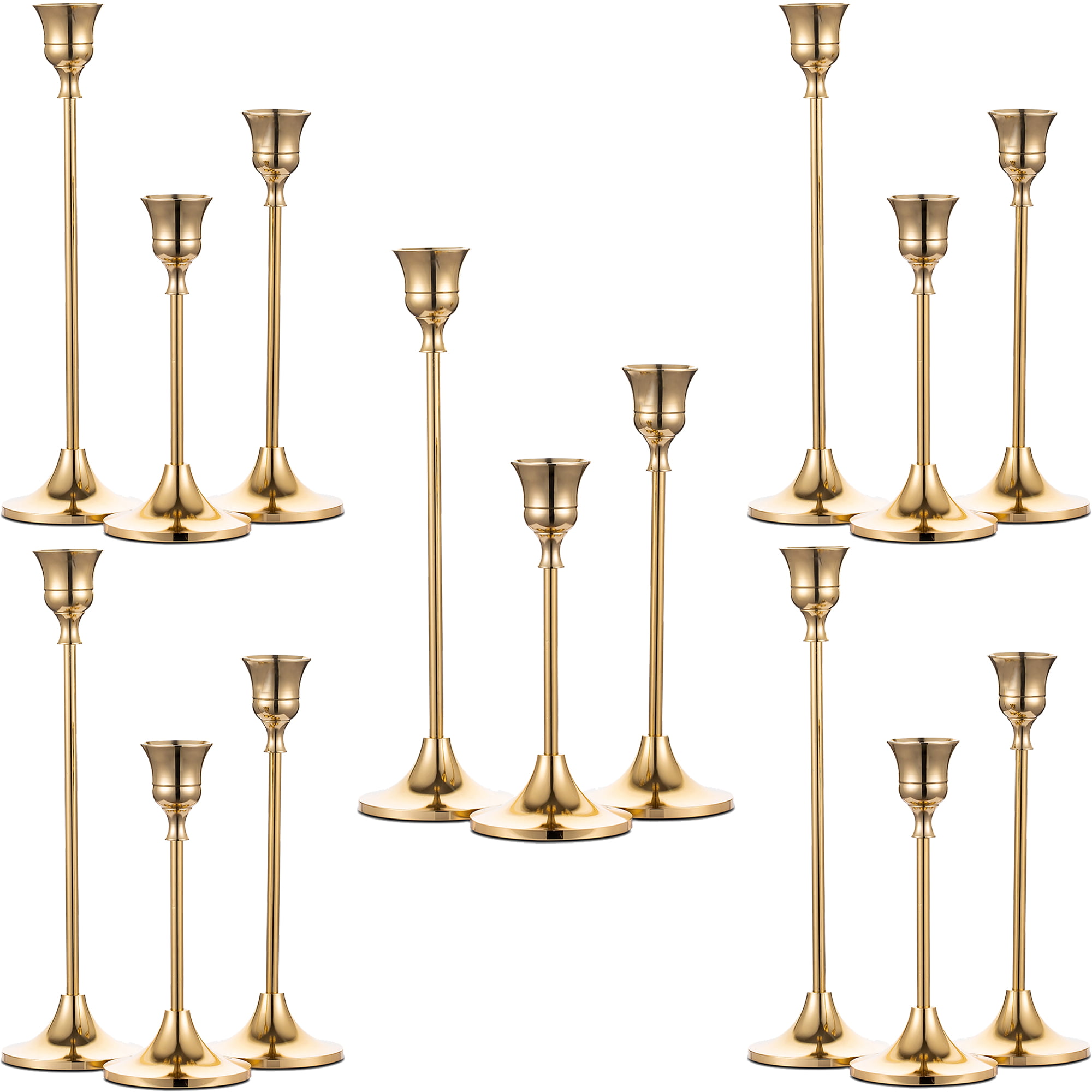 Nuptio Taper Candle Holders In Bulk Goblet Brass Gold Candlestick ...