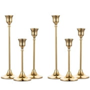 Nuptio Taper Candle Holders In Bulk Goblet Brass Gold Candlestick Holders Set of 6