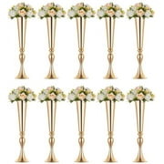 Nuptio Wedding Centerpiece for Table Decorations 22" Gold Flower Vases Set of 10 Party Decoration