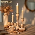 thumbnail image 1 of NUPTIO Taper Candle Holders Wood: Set of 3 Rustic Wooden Candlestick Holder - Vintage Candleholder for Fall Thanksgiving Christmas Fireplace Table Decor, 1 of 6