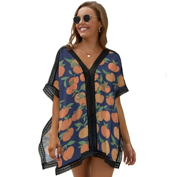 Nur Pfirsichfarbene Pfirsiche Women's Swimsuit Coverup Summer Beach Cover Up Bathing Suit Dress