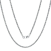 Nuragold 10K Real White Gold 1.5mm Solid Rope Chain Diamond Cut Necklace (16"-24") Italian Jewelry for Men & Women
