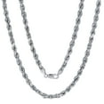 thumbnail image 1 of Nuragold 10K Real White Gold 5mm Solid Rope Chain Diamond Cut Necklace (20"-30") Italian Jewelry for Men, 1 of 12