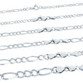 thumbnail image 1 of Nuragold 10K Real White Gold Solid Figaro Link Chain Necklace 16"-30" (2.25mm-6.5mm) Italian Jewelry for Men & Women, 1 of 22