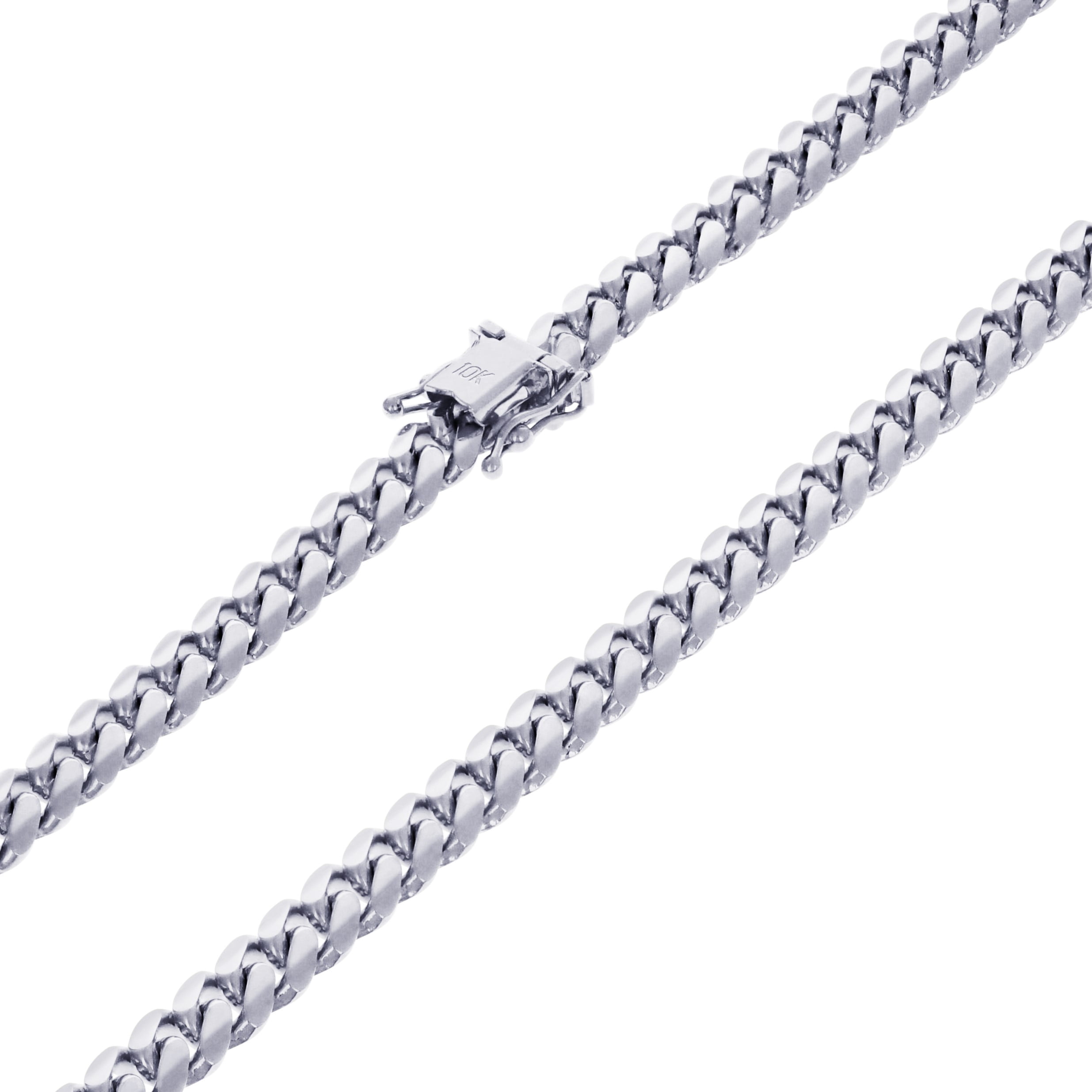 Nuragold 10K Real White Gold Solid Miami Cuban Link 6mm Chain Necklace — free download