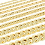 NURAGOLD 10K Real Yellow Gold Miami Cuban Link Chain Bracelet 7"-9" (3mm-13mm) Italian Jewelry for Men & Women