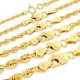 thumbnail image 1 of Nuragold 10K Real Yellow Gold Rope Diamond Cut Chain Lightweight Necklace 14"-30" (1.5mm-4mm) Italian Jewelry for Men & Women, 1 of 18