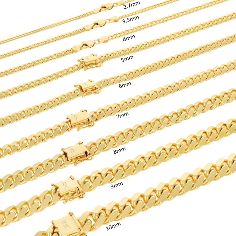 Nuragold 10K Real Yellow Gold Solid Miami Cuban Link Chain Nuragold 10K Real Yellow Gold Solid Miami Cuban Link Chain