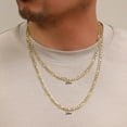 Nuragold 10K Yellow Gold Figaro Link Chain Necklace / Lengths 16" 30