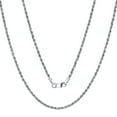 thumbnail image 1 of Nuragold 10k Real White Gold 1.8mm Rope Chain Diamond Cut Necklace (14"-30") Italian Jewelry for Men & Women, 1 of 9