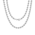 thumbnail image 1 of Nuragold 10k Real White Gold Solid Ball 4mm Moon Diamond Cut Bead Dog Tag Necklace (16"-30") Italian Jewelry for Men, 1 of 5