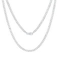 thumbnail image 1 of Nuragold 10k Real White Gold Solid Cuban Curb Link 3mm Chain Necklace (16"-30") Italian Jewelry for Men & Women, 1 of 8