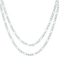 thumbnail image 1 of Nuragold 10k Real White Gold Solid Figaro Link 4.5mm Chain Necklace (18"-30") Italian Jewelry for Men, 1 of 9